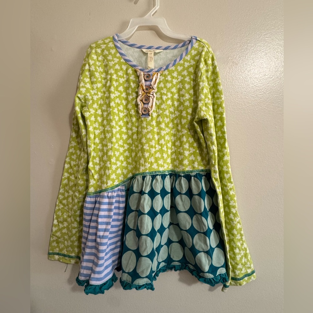 Matilda Jane Girls Tunic Dress Size 10 Long Sleeve Patchwork Boho Mixed Print